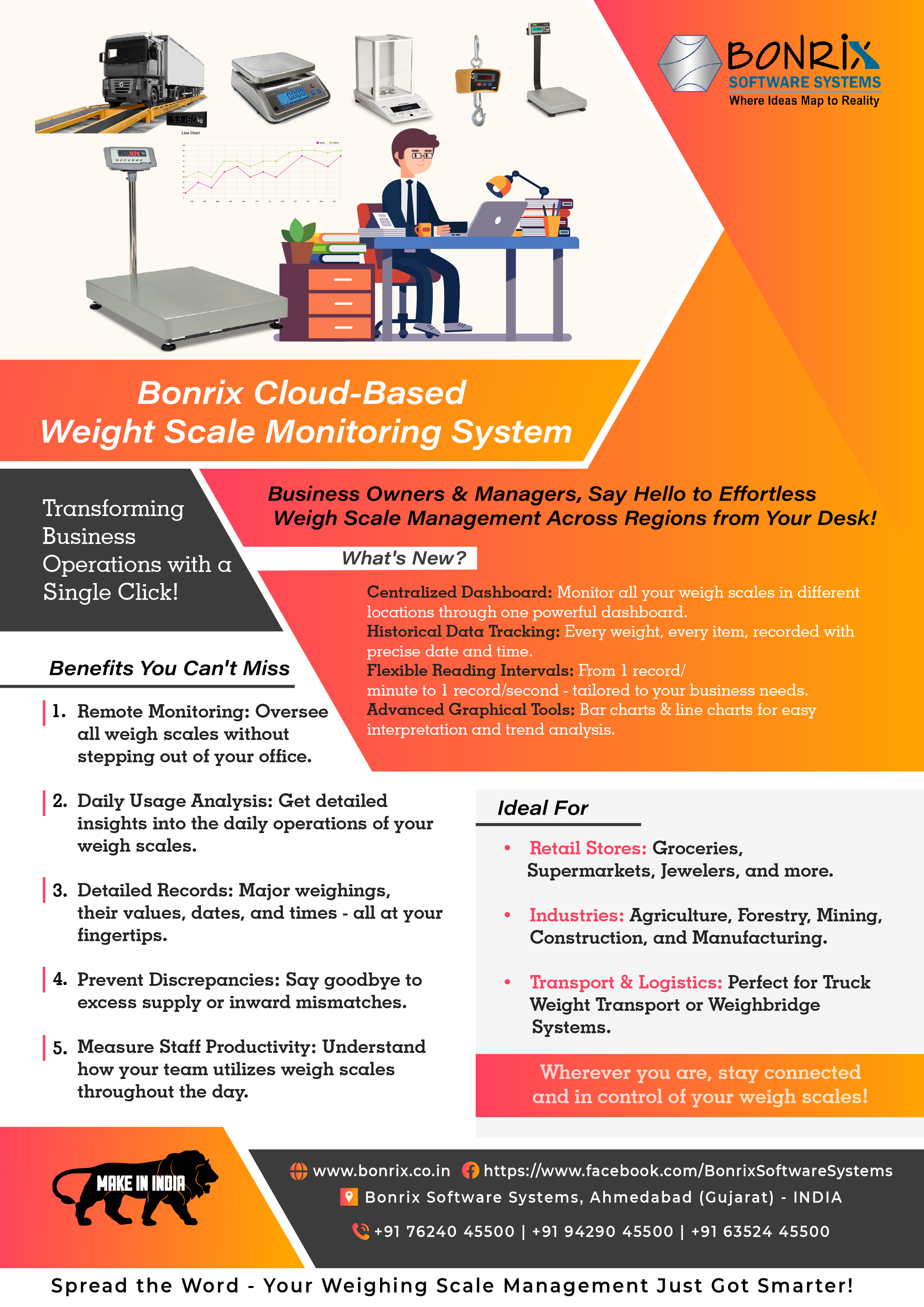  Bonrix Cloud-Based Weight Scale Monitoring System - Real-time weight measurement and monitoring with cloud-based tracking, ideal for retail, logistics, manufacturing, and healthcare industries.